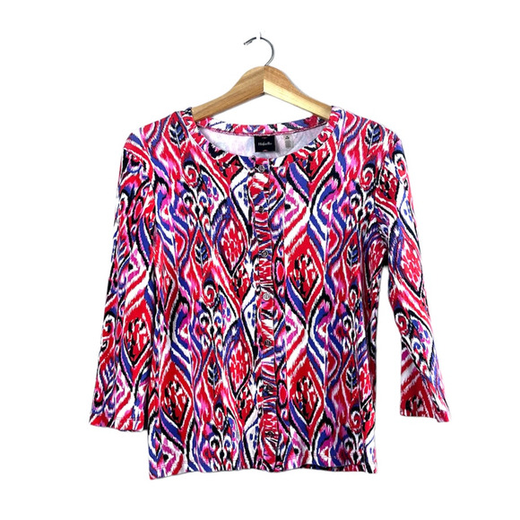 Women's Red Boho Rafaella Long Sleeve Shirt M - Picture 1 of 6